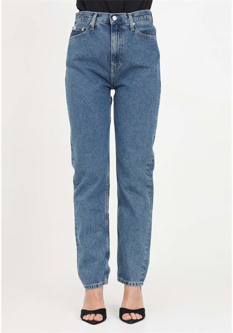 Blue denim high-waisted women's jeans CALVIN KLEIN JEANS | J20J2224431A41A4